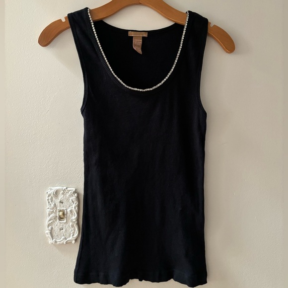 Rhinestone Trim Black XXI Forever 21 Vintage Tank Top - Picture 8 of 8